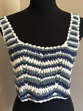 Lucky Brand Crochet Mid-Drift Top